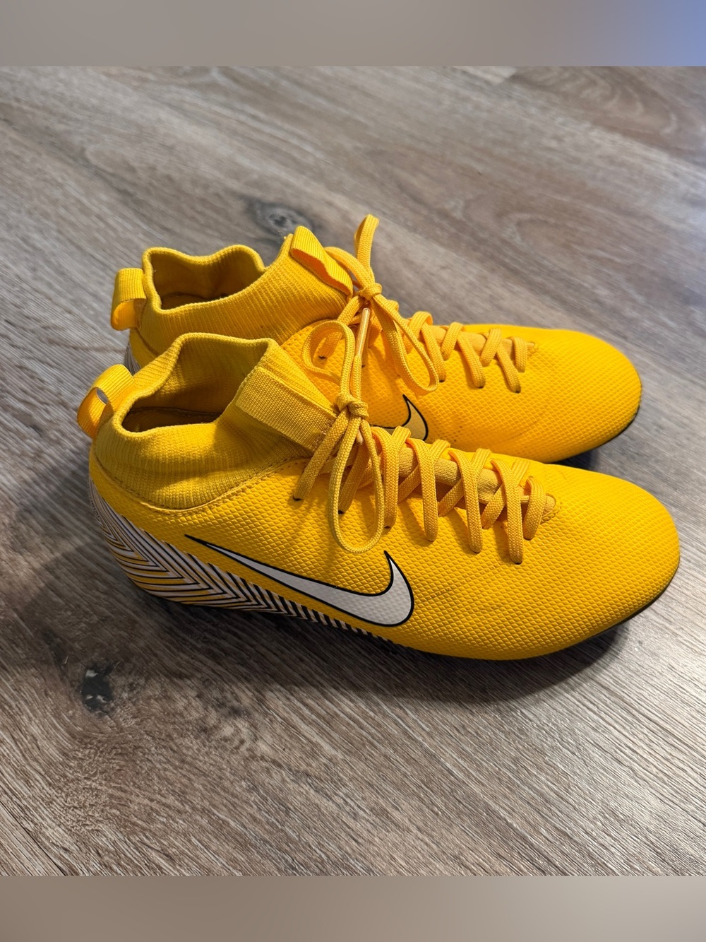 Nike Kids' Yellow Soccer Sneakers with White Swoosh